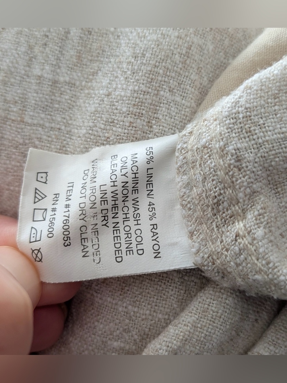 Briggs Linen Blend High Waisted Wide Leg Pants Oatmeal cream Large - Picture 6 of 9
